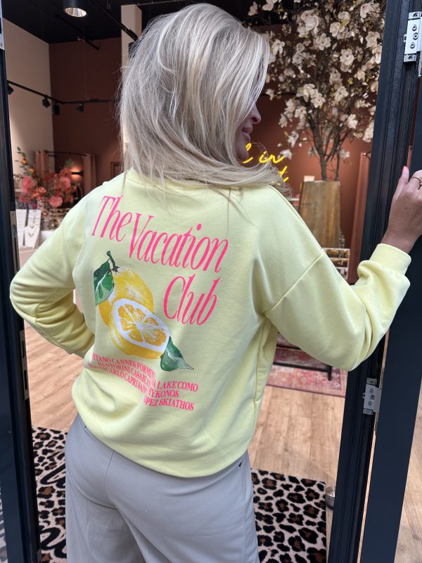 Sweater vacation club geel - Afbeelding 2