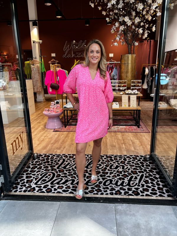 Jurk Sophia neon roze