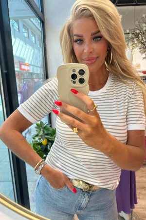 Top Lottie beige wit