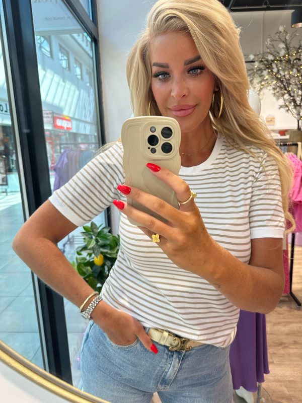 Top Lottie beige wit