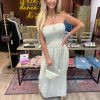 Bandeau jurk beige