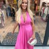 Halter jurk roze