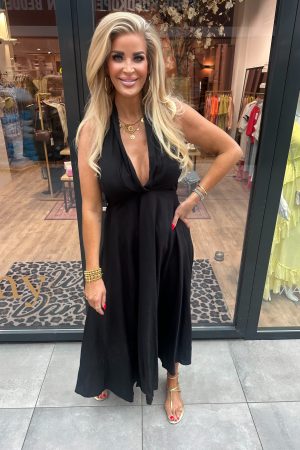Halter jurk zwart