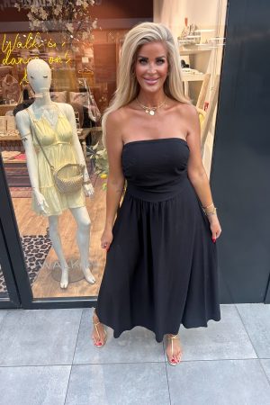 Strapless jurk Marie zwart