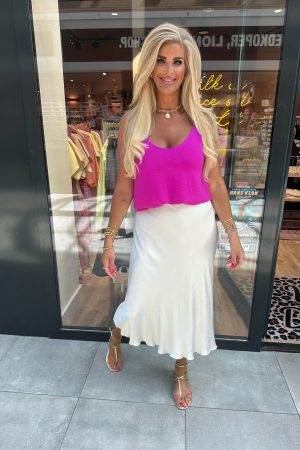 Basic spaghetti top Nina magenta