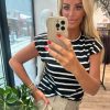 Top Julia zwart wit
