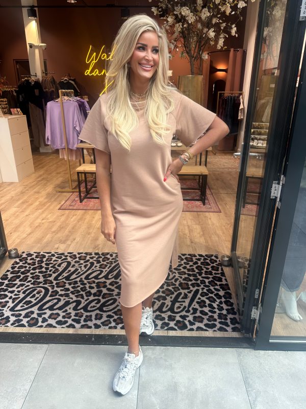 Jog jurk beige