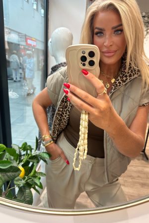 Reversible bodywarmer Leopard taupe