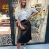 Satin rok donkerbruin