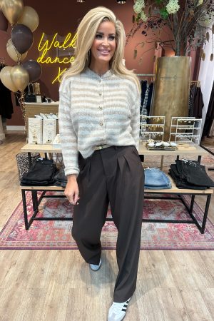 Vest Moniek beige ecru streep