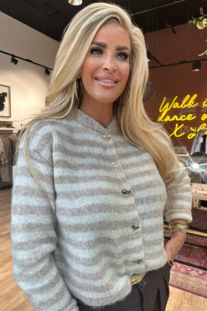 Alternative view of Vest Moniek beige ecru streep