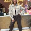 Biker jacket beige