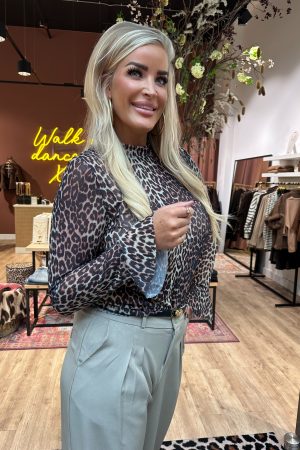 Alternative view of Panterprint mesh top met cuff