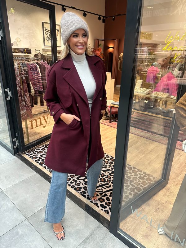 Trenchcoat Mimi Bordeaux - Afbeelding 2