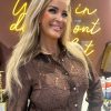 Blouse Linsey donkerbruin