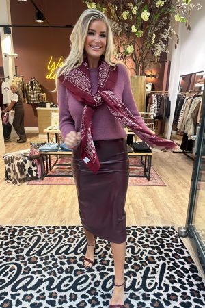 Sjaal Paisley bordeaux