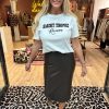 T-shirt St. Tropez met bruine letters