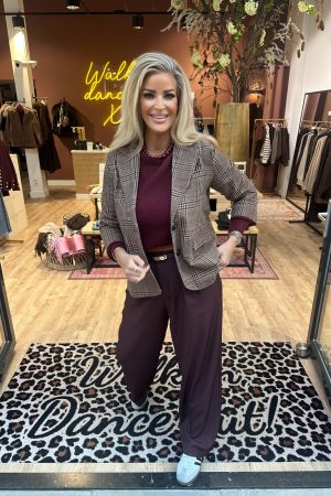 Blazer Mary bruin / rood