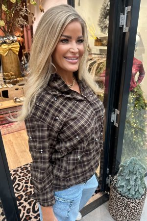 Alternative view of Blouse sparkle ruit bruin