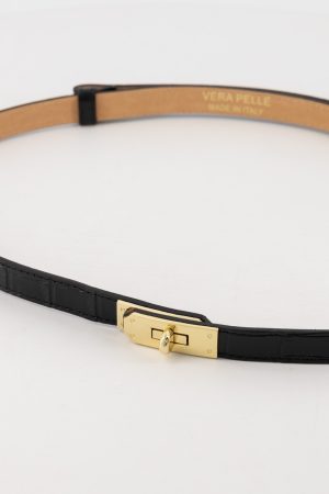 Riem verstelbaar croco zwart