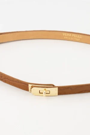 Riem verstelbaar croco camel